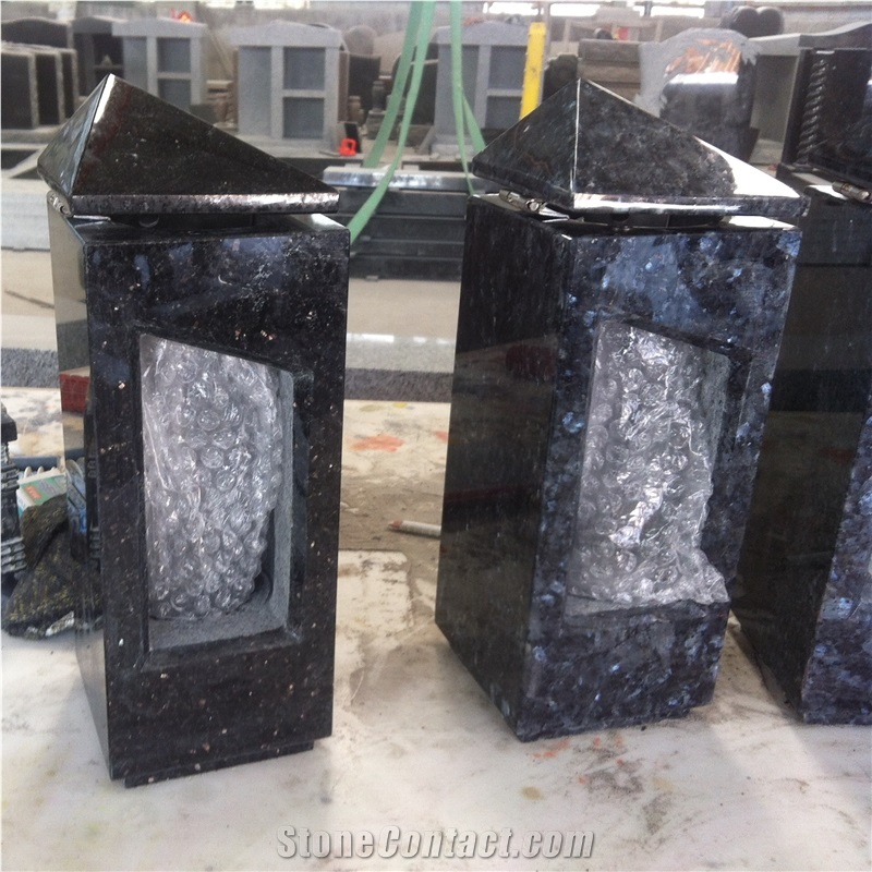 Beautiful Blue Pearl Granite Lamp for Tombstones