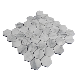 Bianco Carrara Marble Hexagon Mosaic Wall Tiles
