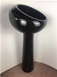Black Column Sink Toilet Balcony Lavatory Basin