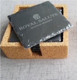 Black Slate Coaster Set Of 4