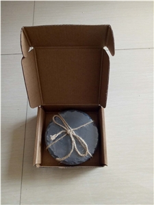 Black Slate Coaster Set Of 4