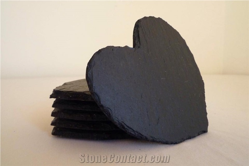 Black Slate Coaster Set Of 4