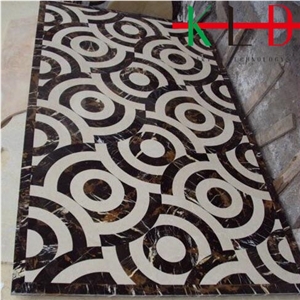 Blakc Marble Waterjet Floor Derorative Medallions