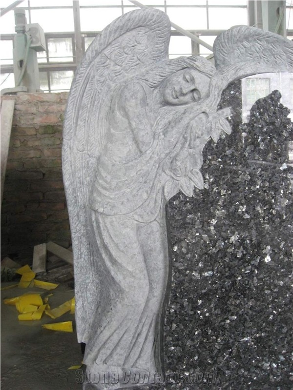 Blue Pearl Granite Stand Angel Monuments