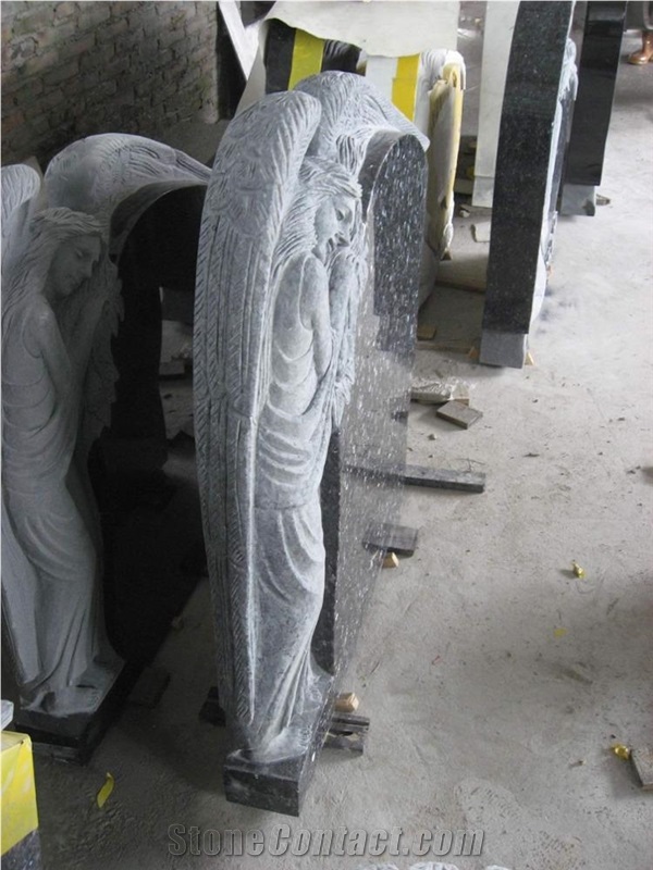 Blue Pearl Granite Stand Angel Monuments