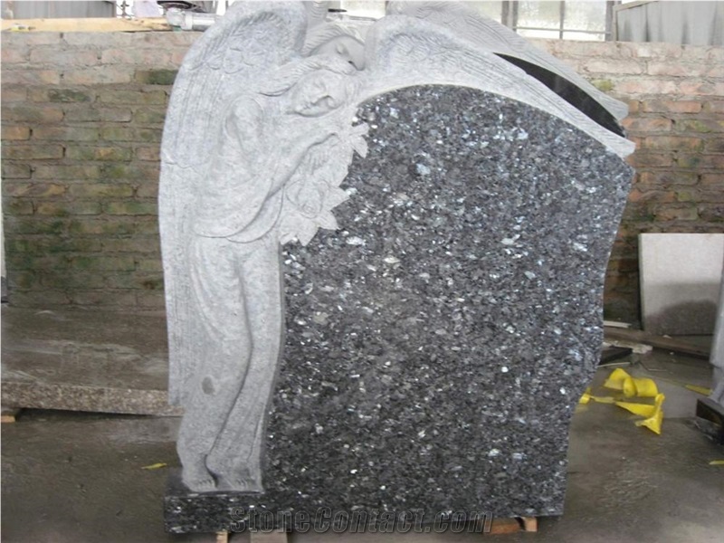 Blue Pearl Granite Stand Angel Monuments