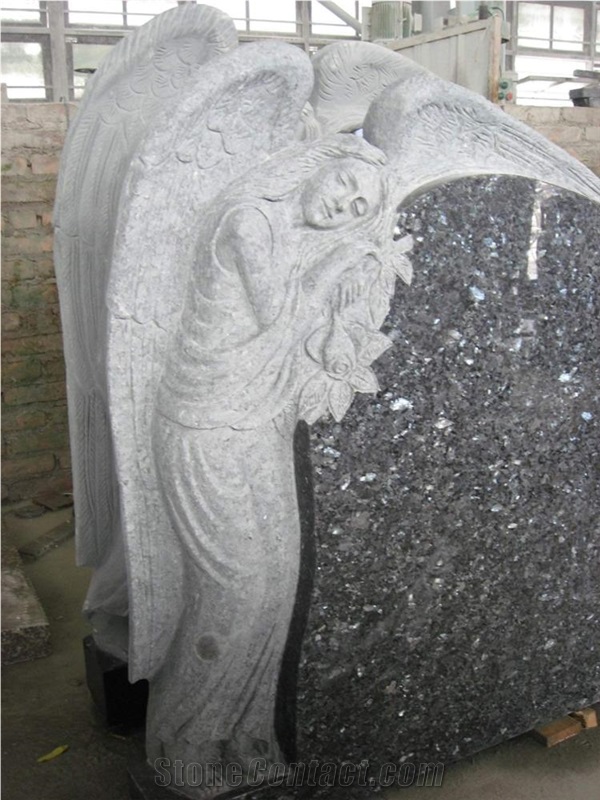 Blue Pearl Granite Stand Angel Monuments