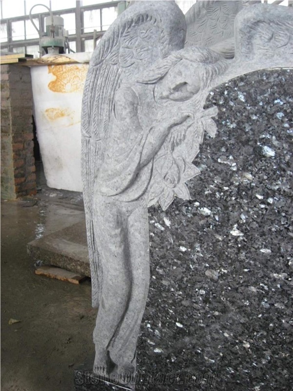 Blue Pearl Granite Stand Angel Monuments
