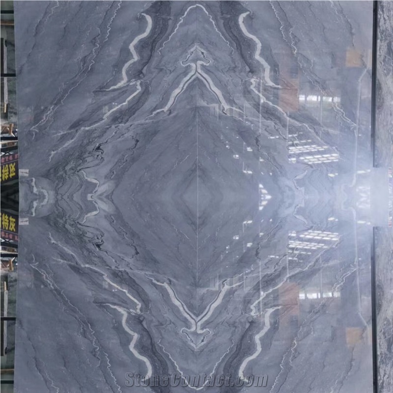 Bruce Silver Grey Marble Book Match