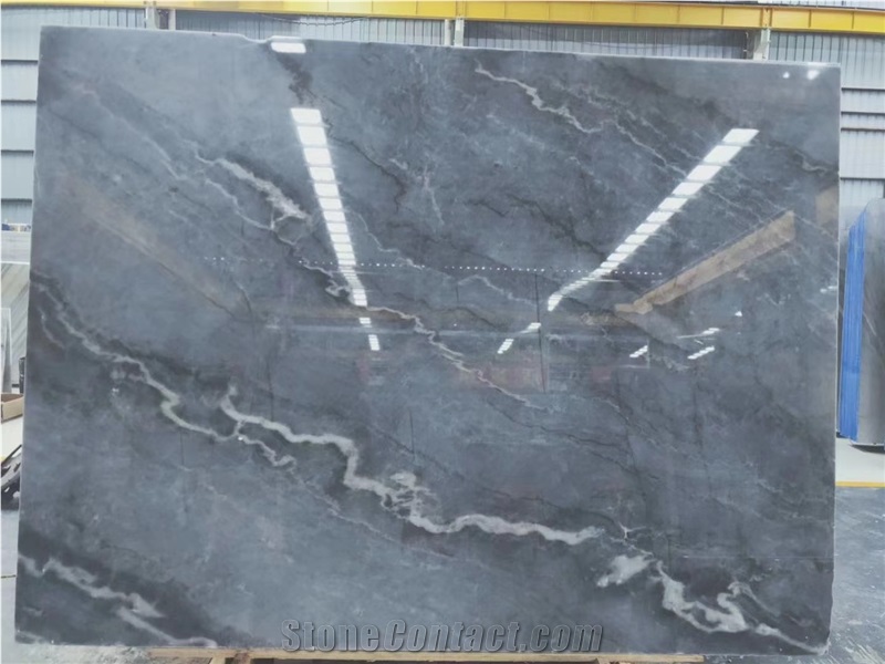 Bruce Silver Grey Marble Book Match