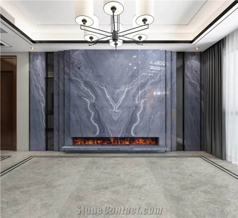 Bruce Silver Grey Marble Book Match