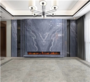 Bruce Silver Grey Marble Book Match