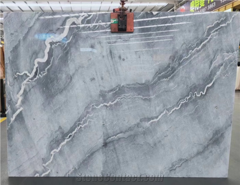 Bruce Silver Grey Marble Book Match