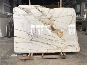 Calacatta Gold Marble Slabs Hotel Floor Wall Tiles