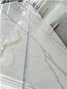 Calacatte Gold Quartz Flooring Covering Slab