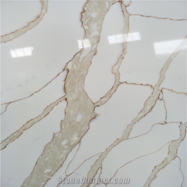 Calacatte Gold Quartz Slab for Wall Covering