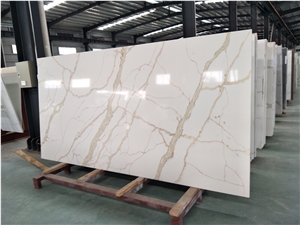 Calacatte Gold Quartz Slab for Wall Installation