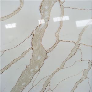 Calacatte Gold Quartz Slab for Wall Installation