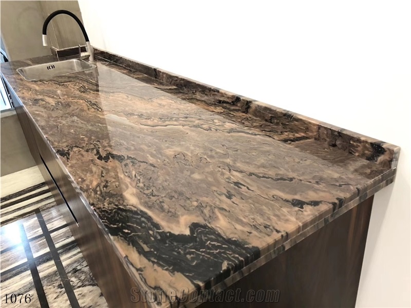 Capuccino Brown Granite Slabs Wall Covering Tile