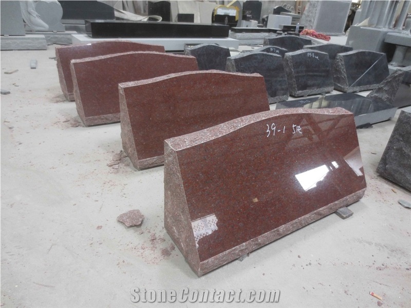 Cemetery Usage Red Granite Blank Tombstone