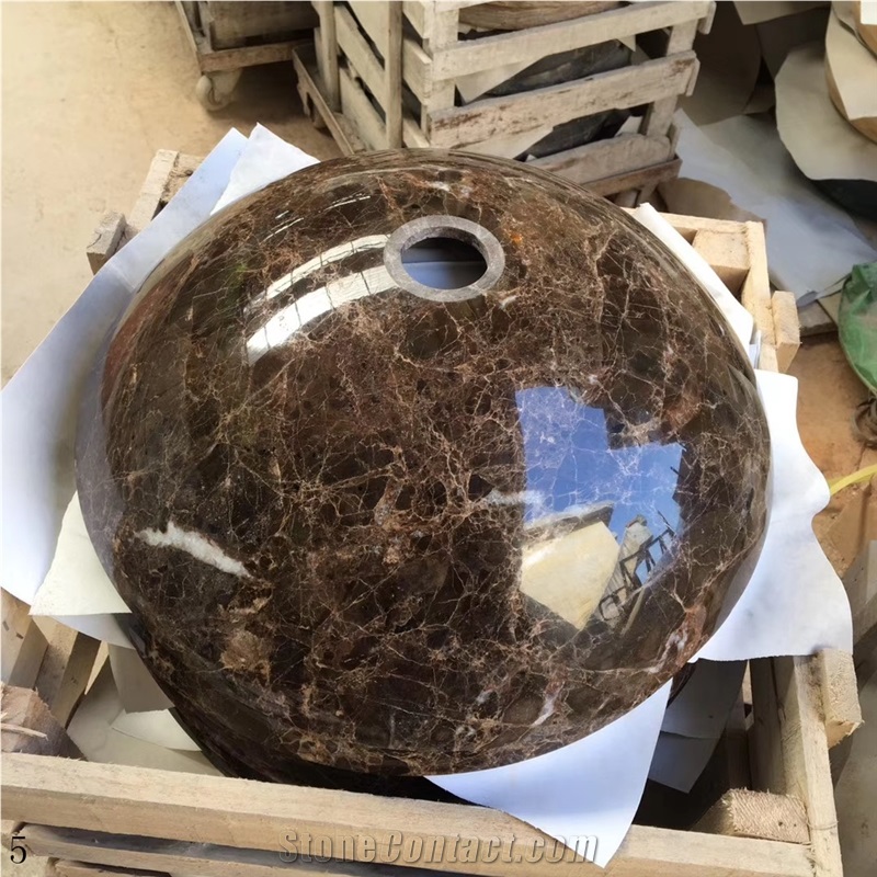 Cheap Dark Emperador Marble Round Sinks