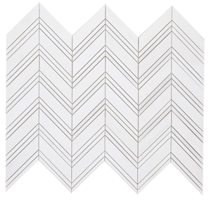 Chevron Large Dolomite Honed 9.5x12inch Mosaic