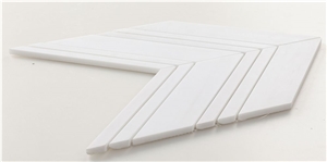 Chevron Large Dolomite Honed 9.5x12inch Mosaic