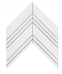 Chevron Large Dolomite Honed 9.5x12inch Mosaic