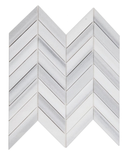 Chevron Marmala White 11"X11" Marble Polish Mosaic