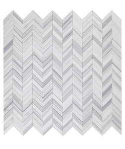 Chevron Marmala White 11"X11" Marble Polish Mosaic