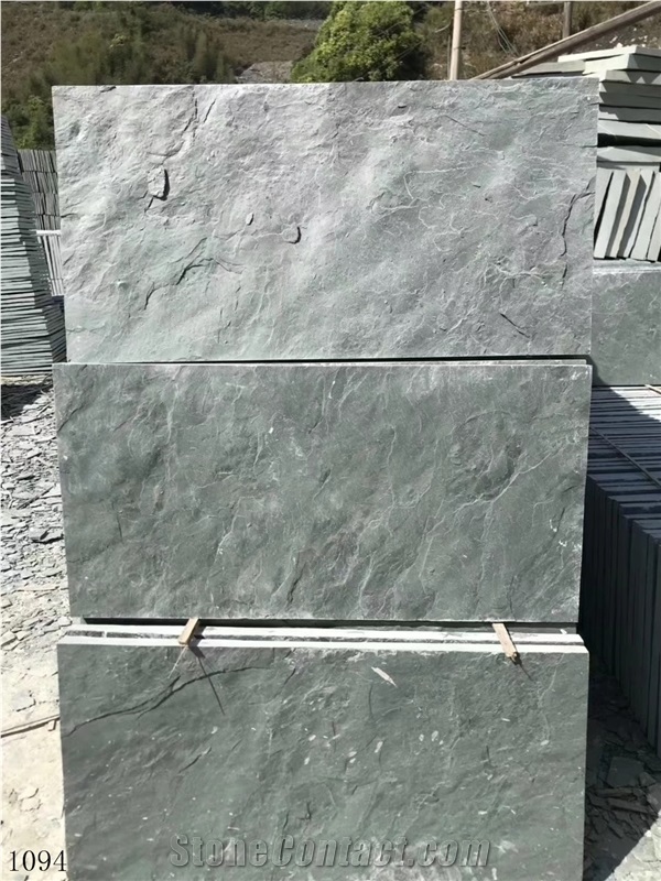 China Green Slate Slab Wall Floor Tiles