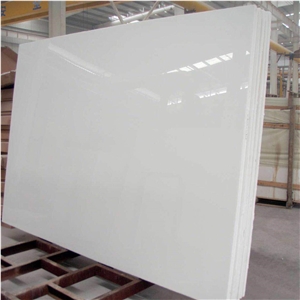 China Nano Glass Panel Pure White Crystallized Stone
