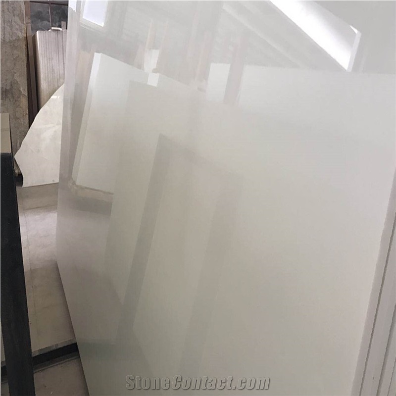 China Nano Glass Panel Pure White Crystallized Stone