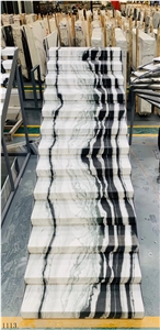 China Panda White Marble Black Vein Stairs