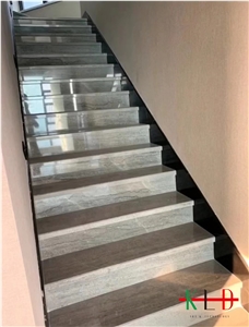 China Peirce Ash Marble Stair,Grey Stone Staircase China Peirce Ash Marble Stair,Grey Stone Staircase