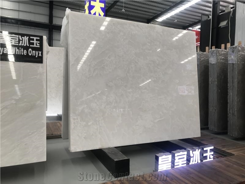 China Polished Royal Pure White Onyx Jade Slabs