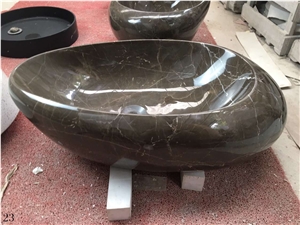 Coffee Marble Basin Artistic Stone Ourdoor Sinks