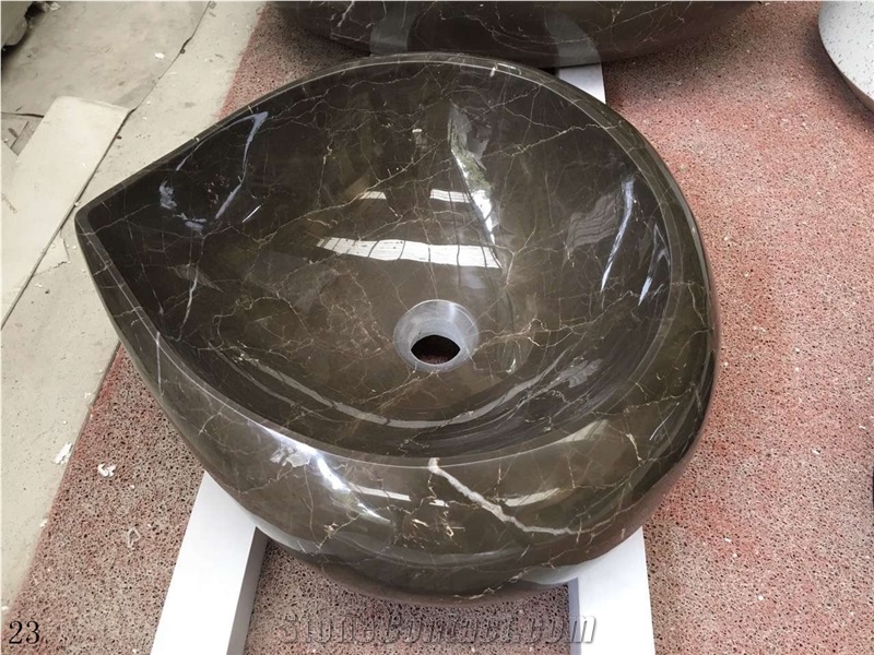 Coffee Marble Basin Artistic Stone Ourdoor Sinks