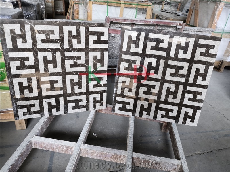 Composited Marble Waterjet Medallion Floor Tiles