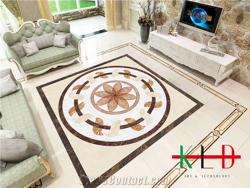 Composited Marble Waterjet Medallion for Flooring
