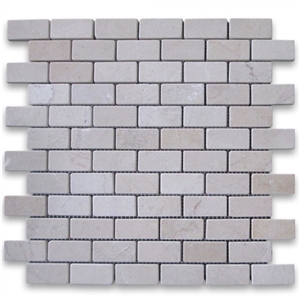 Crema Marfil 1x2 Medium Brick Mosaic Tile Tumbled