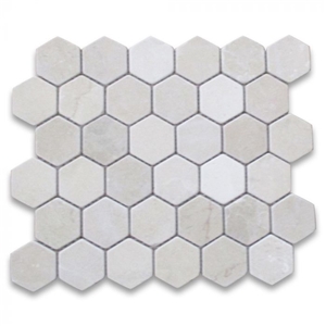 Crema Marfil 2 Inch Hexagon Mosaic Tile Tumbled