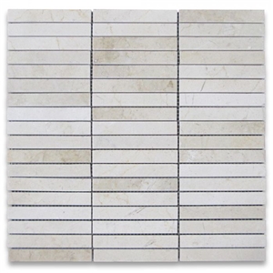 Crema Marfil 58x4 Rectangular Stacked Mosaic Tile