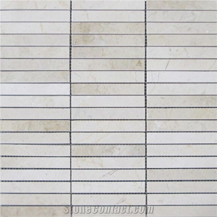 Crema Marfil 58x4 Rectangular Stacked Mosaic Tile