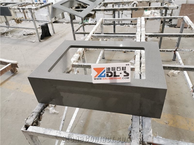 Custom Grey Quartz Stone Bathroom Vanity Tops