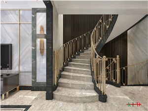 Dora Ash Cloud Marble Spiral Staircase Steps