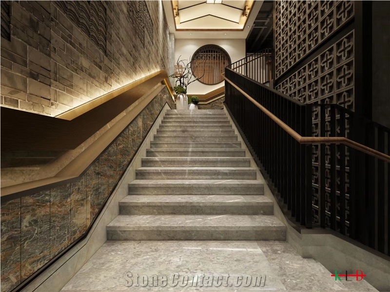 Dora Ash Cloud Marble Stairs Steps