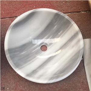 Eqvator White Marble Basin Natural Stone Sink