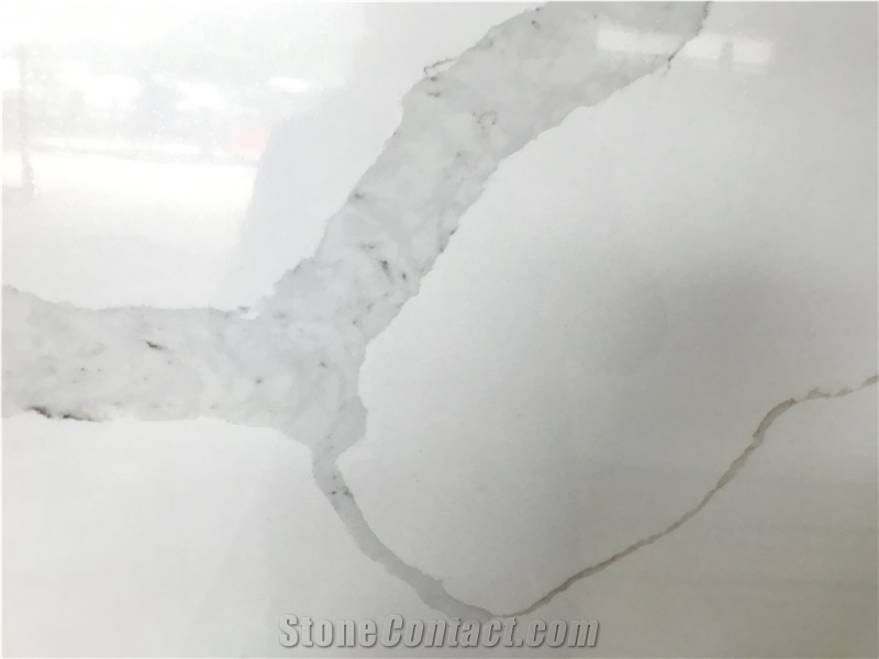 Factaty Direct Calacatta White Quartz Slabs Tiles