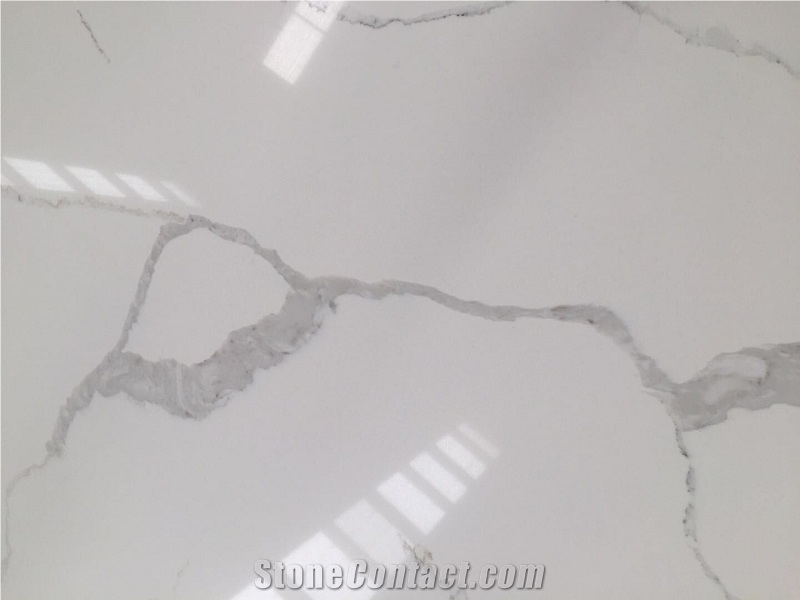 Factaty Direct Calacatta White Quartz Slabs Tiles